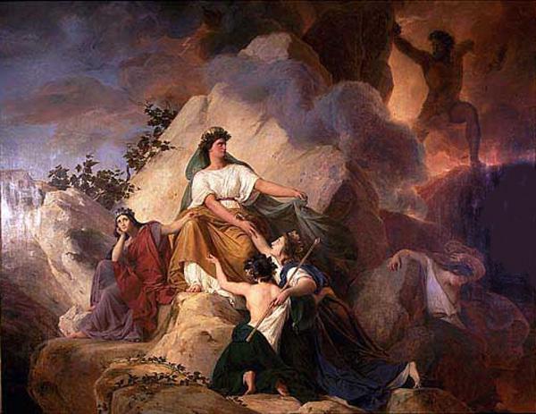Francois-Edouard Picot Cybele protects from Vesuvius France oil painting art